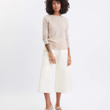 Carmel Fitted Cashmere Sweater in Wheat