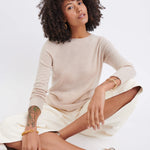 Carmel Fitted Cashmere Sweater in Wheat