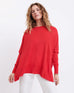 woman wearing Amour Sweater in Red and white heart elbow patch