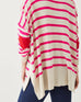 Amour Sweater in Pink Stripes and red heart elbow patch
