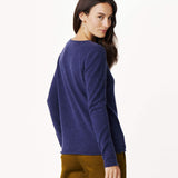 Carmel Fitted Cashmere Sweater in blue indigo