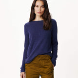 Carmel Fitted Cashmere Sweater in blue indigo