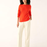 Carmel Fitted Cashmere Sweater in Orange