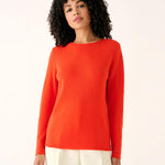 Carmel Fitted Cashmere Sweater in Orange