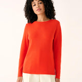 Carmel Fitted Cashmere Sweater in Orange