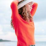 Carmel Fitted Cashmere Sweater in Orange