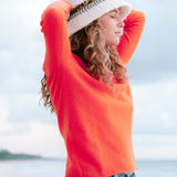 Carmel Fitted Cashmere Sweater in Orange