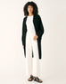Black Chelsea Kimono crafted in cotton cashmere blend knit