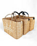 three straw medium sized bags with aloha on the front side by side on a white background