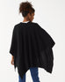 Women's Black Cashmere Super Soft Drapy Travel Wrap Wide Rib Detailed Hemline Rear View 2