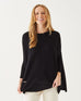 Women's Oversized Crewneck Knit Sweater in Black Chest View