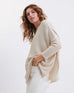 Women's Oversized Crewneck Knit Sweater in Light Brown Side View