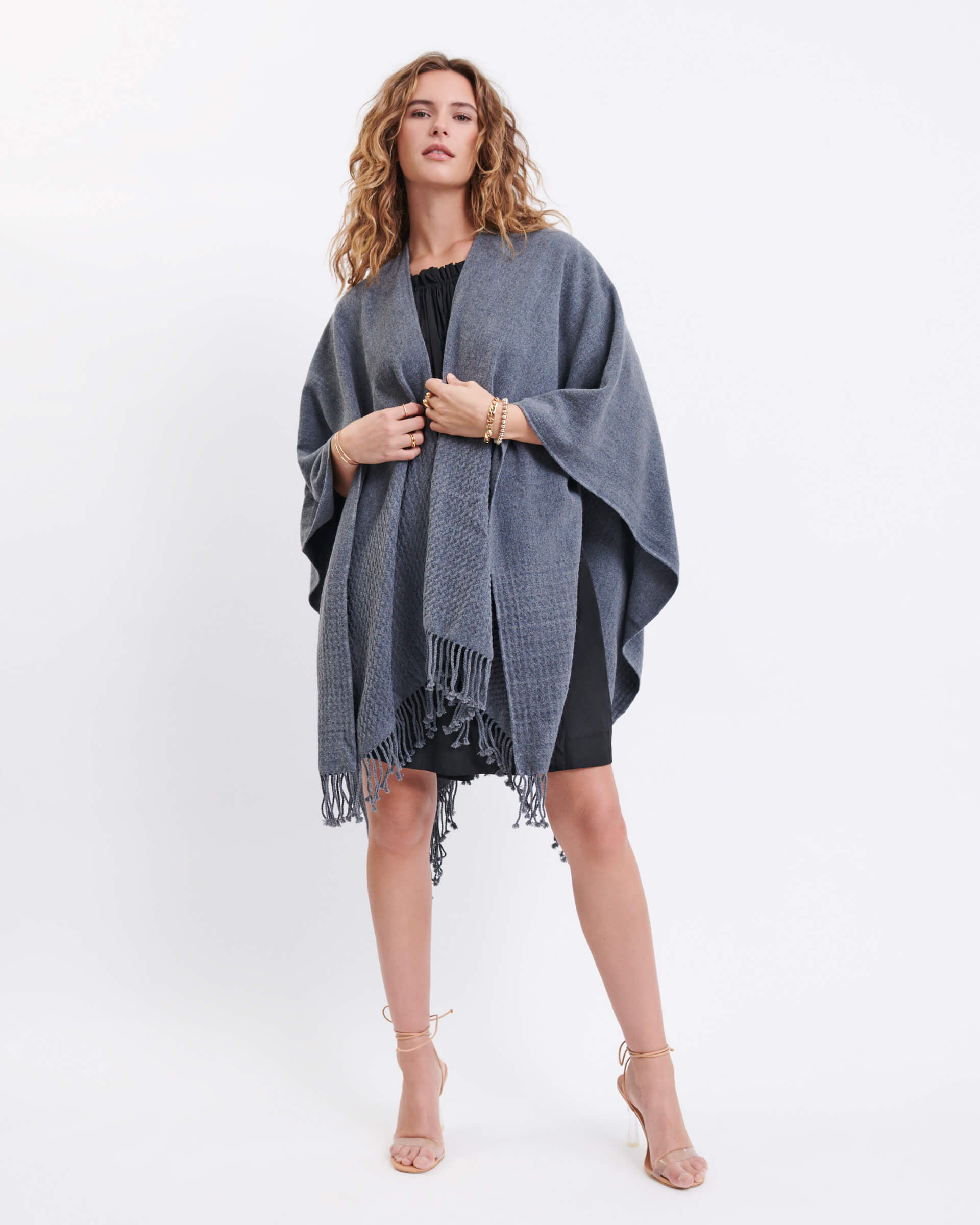 Women's One Size Gray Travel Wrap Front View
