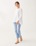 Women's One Size Tee in White Chest View Outfit